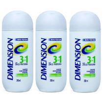 Kit Shampoo Dimension 3 em 1 Anticaspa Oleosos 200ml - 3 Unidades