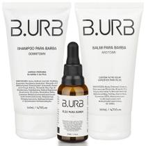 Kit Shampoo Downtown + Balm Midtown + Óleo Venice Café e Baunilha Barba Urbana B.URB