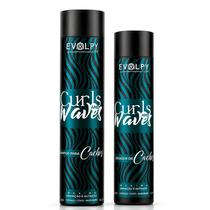Kit shampoo e ativador para cachos curls and waves - evolpy liss sem sulfato e antifrizz Kit shampoo e ativador para cachos curls and waves - evolpy liss sem sulfato e antifrizz