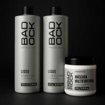 Kit Shampoo e Condicionador 1L Cabelos lisos Máscara Multifuncional 400g Bad Rock Hanova Kit Shampoo e Condicionador 1L Cabelos lisos Máscara Multifuncional 400g Bad Rock Hanova