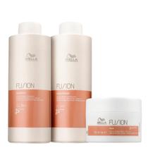 Kit Shampoo e Condicionador 1L Fusion e Máscara 150ml - Wella Professionals Kit Shampoo e Condicionador 1L Fusion e Máscara 150ml - Wella Professionals