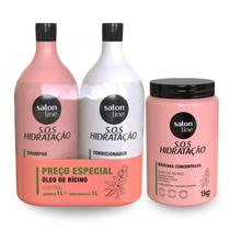 Kit Shampoo E Condicionador 1L + Máscara 1Kg Sos Hidratação