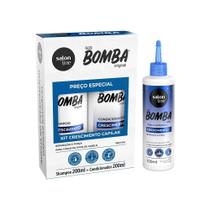 Kit shampoo e COndicionador 200ml + Tônico noturno SOS Bomba Crescimento - S.O.S Bomba