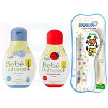 kit Shampoo E Condicionador 230ml Bebê Natureza C/ Pente e escova KUKA