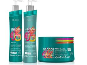 Kit Shampoo e Condicionador 250ml + Máscara Tratamento Cachos Amend Nutridos Hidratados e Mais Fortes Óleo de Argan