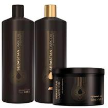 Kit Shampoo e Condicionador 2x1000ml + Máscara 500ml Sebastian Dark Oil