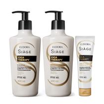 Kit Shampoo e Condicionador 400ml Leave In Reconstrução Reparação Cica Therapy Eudora Siàge