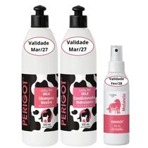 Kit Shampoo e Condicionador 500ml e Colônia Milk Melancia 150ml para Cães e Gatos