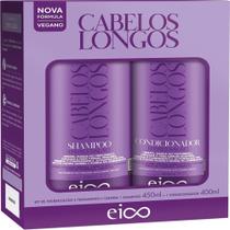 Kit Shampoo e Condicionador Cabelos Longos 450ml Extrato de Bambu e Jaborandi Força e Crescimento Eico