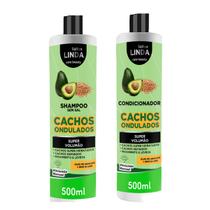 Kit Shampoo e Condicionador Cachos Ondulados Ultra Nutrição - Sallon Linda