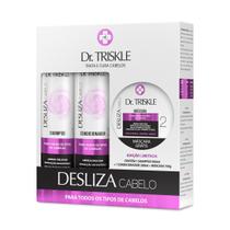 Kit Shampoo e Condicionador Dr. Triskle Desliza Cabelo Anti Frizz 300ml - Tratamento Hidratante para Cabelos Lisos e Alisados