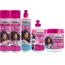 Kit Shampoo e Condicionador e Ativador e Creme de Pentear e Gelatina Muriel Umidiliz Teen Algodão Do Kit Shampoo e Condicionador e Ativador e Creme de Pentear e Gelatina Muriel Umidiliz Teen Algodão Do