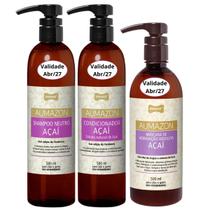 Kit Shampoo e Condicionador e Máscara Aumazon Açaí 500ml para Pet Cães Gatos Kit Shampoo e Condicionador e Máscara Aumazon Açaí 500ml para Pet Cães Gatos