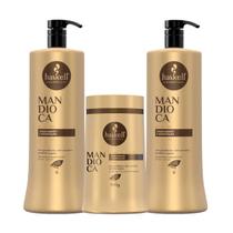 Kit Shampoo e Condicionador e Máscara Crescimento e Hidratação Haskell Mandioca 1L