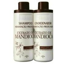 Kit Shampoo e Condicionador Extrato de Mandioca 1lt Hboni