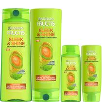 Kit Shampoo e Condicionador Fructis Sleek Shine - Tamanho Normal e Viagem