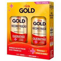 Kit Shampoo e Condicionador Gold Reconstrução Potente Limpeza e Selagem Niely