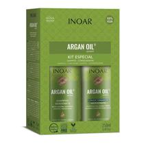 Kit Shampoo e Condicionador Inoar Óleo de Argan Hidratante 250ml Resistência Força Controle de Volume Ouro Marroquino