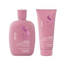 Kit Shampoo e Condicionador Leave-In Alfaparf Semi Di Lino Moisture Pequeno