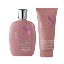 Kit Shampoo e Condicionador Leave-In Alfaparf Semi Di Lino Moisture Pequeno