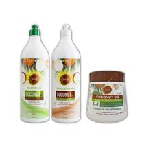 Kit Shampoo e Condicionador Mascara Coconut Oli 900g Fattore