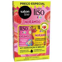 Kit Shampoo e Condicionador Meu Liso Kids Morango Salon Line Meu Liso Kids 300ml+200ml