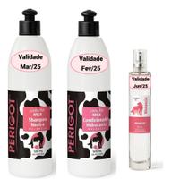 Kit Shampoo e Condicionador Milk 500ml Melancia + Colônia Melancia 50ml Perigot Para Cães e Gatos
