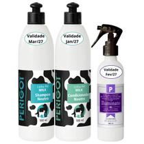 Kit Shampoo e Condicionador Neutro 500ml E Máscara Delux Iluminato 240ml Perigot para Cães e Gatos Kit Shampoo e Condicionador Neutro 500ml E Máscara Delux Iluminato 240ml Perigot para Cães e Gatos