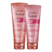 Kit Shampoo e Condicionador Nutri Rosé Nutrição Raiz e Pontas Eudora Siàge Kit Shampoo e Condicionador Nutri Rosé Nutrição Raiz e Pontas Eudora Siàge