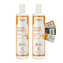 Kit Shampoo e Condicionador Nutri Waves Loo Poo Fortificante Apice Cachos Cacheadas Crespos 300ml