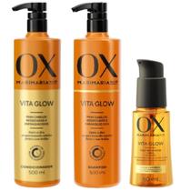 Kit Shampoo e Condicionador Ox Vita Glow + Óleo Reparador