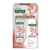 Kit Shampoo e Condicionador Palmolive Force com Colágeno e Biotina 350ml cada Preço Especial