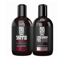 Kit Shampoo e Condicionador para Barba Big Barber 250ml Profissional Refrescante Anti Queda Cuidado Pele Fios