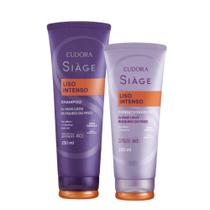 Kit Shampoo e Condicionador para Cabelo Liso Intenso Antifrizz 250ml 200ml Eudora Siàge