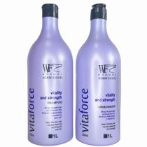 Kit Shampoo e Condicionador para Cabelos com Queda e Danos Pós Progressiva Vitaforce WF 2L