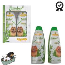 kit shampoo e condicionador para cachorros cheiro de bambu