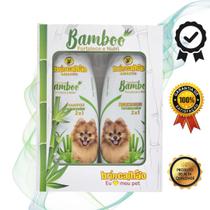 kit shampoo e condicionador para cachorros de bambu