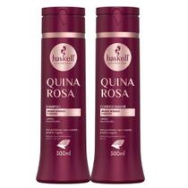 Kit Shampoo e Condicionador Quina Rosa Brilho Intenso e Maciez Haskell 300ml