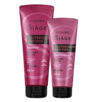 Kit Shampoo e Condicionador Reconstrução Cauterização dos Fios Cabelos Reparação Eudora Siàge