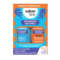 Kit Shampoo e Condicionador Salon Line Definição Natural 3 em 1 com 300ml
