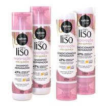 Kit Shampoo e Condicionador Salon line Meu Liso Muito + Longo
