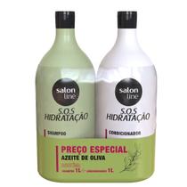 Kit Shampoo E Condicionador Salon Line SOS Hidratação Azeite De Oliva 1L