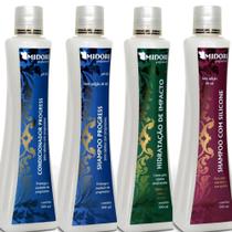 Kit Shampoo e Condicionador Shampoo De Silicone Hidratação de Impacto Midori Profissional