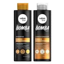 Kit Shampoo e Condicionador Sos Bomba Forca E Engrossamento Salon Line