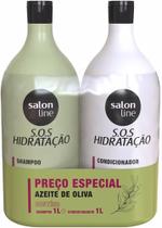 Kit Shampoo e Condicionador Ultra Cachos Sos Hidratação 1L Salon Line Azeite de Oliva
