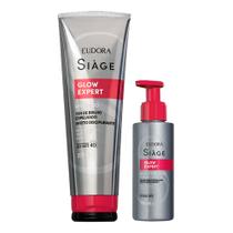 Kit Shampoo e Leave In Balm Anti Frizz Glow Expert Nutrição Limpeza e Brilho Eudora Siàge