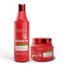 Kit Shampoo e Máscara Banho de Verniz Morango Forever Liss Kit Shampoo e Máscara Banho de Verniz Morango Forever Liss