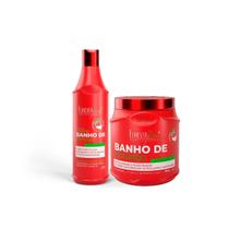 Kit Shampoo e Máscara Banho de Verniz Morango Forever Liss