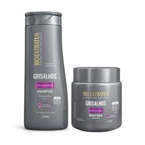 Kit Shampoo e Máscara Cabelos Grisalhos 250ml Bio Extratus Kit Shampoo e Máscara Cabelos Grisalhos 250ml Bio Extratus