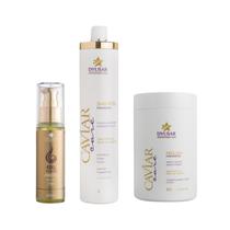 Kit Shampoo E Máscara Caviar 1 L + Oil Repair Dyusar 60Ml